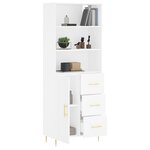 vidaXL Buffet haut Blanc 69 5x34x180 cm Bois d'ingénierie