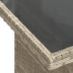 vidaXL Table de jardin dessus en verre gris clair 100x55x73 cm rotin