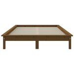 vidaXL Cadre de lit sans matelas marron miel 140x190 cm bois massif