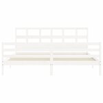 vidaXL Cadre de lit sans matelas blanc bois massif