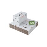 Pack and Move - Lot 20 cartons stockage - 58 x 40 x 30 cm - Poignées renforcées - 1 marqueur offert