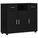 vidaXL Cabinet en Bois Noir 88 5 x 30 5 x 73 cm Bois d'ingénierie