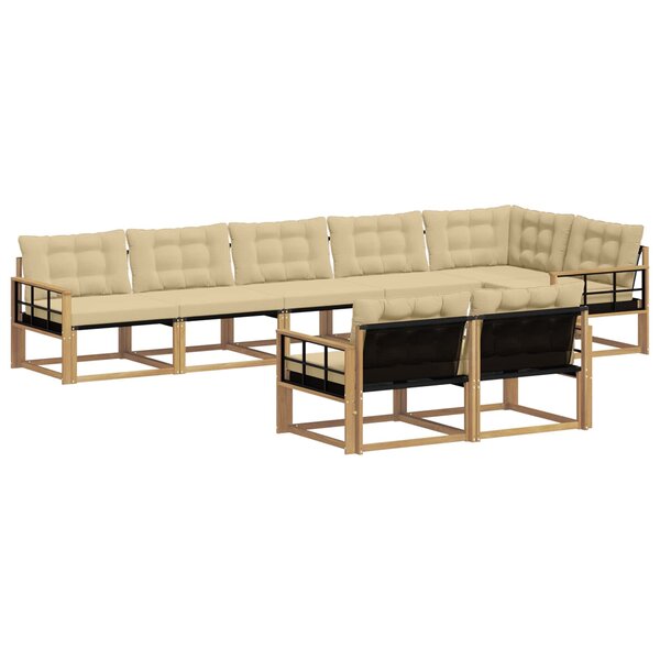 vidaXL Ensemble de canapés d'extérieur 8 pc Blanc et Beige