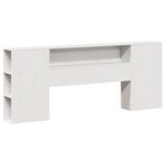 vidaXL Lit bibliothèque sans matelas blanc 200x200 cm bois pin massif
