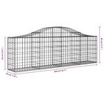vidaXL Paniers à gabions arqués 3 Pièces 200x30x60/80 cm Fer galvanisé