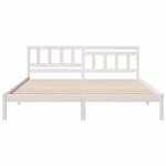 vidaXL Cadre de lit avec tête de lit Blanc 180 x 200 cm Pin massif