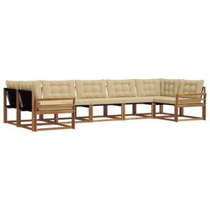 vidaXL Ensemble de canapés d'extérieur 7 pc Naturel et Beige