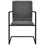 vidaXL Chaises à manger cantilever lot de 2 gris similicuir