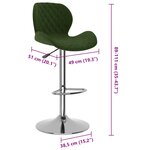 vidaXL Tabourets de bar lot de 2 vert foncé velours