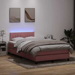 vidaXL Sommier à lattes de lit avec matelas et LED rose 120x220 cm velours