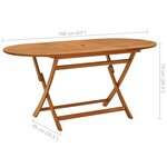 vidaXL Table pliable de jardin 160x85x75 cm Bois d'eucalyptus massif