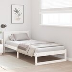vidaXL Cadre de lit Blanc Bois de pin Taille simple Solide