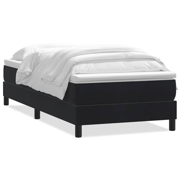 vidaXL Sommier à lattes de lit avec matelas noir 100x220 cm velours