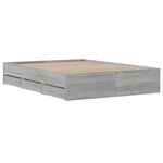 vidaXL Cadre de lit avec tiroirs sans matelas sonoma gris 120x190 cm