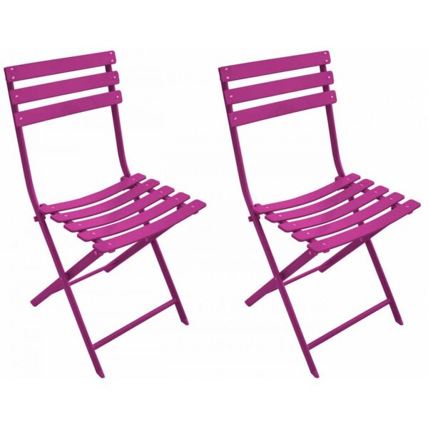 Chaise pliante en acier nonza (lot de 2) framboise