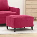 vidaXL Repose-pied Rouge bordeaux 60x50x41 cm Velours