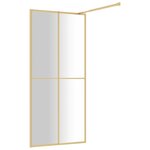 vidaXL Paroi de douche avec verre ESG transparent doré 100x195 cm