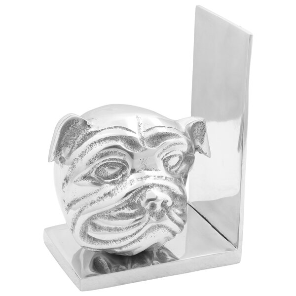 vidaXL Serre-livres 2 Pièces Argent 8x12x16 5 cm Aluminium Chien