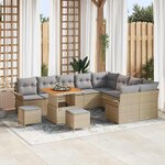 vidaXL Ensemble de canapé de jardin 12 Pièces Beige  Gris clair