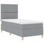 vidaXL Lit avec sommier et matelas gris clair 100x200 cm tissu