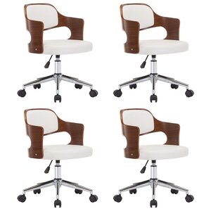 vidaXL Chaises pivotantes à manger lot de 4 bois courbé et similicuir