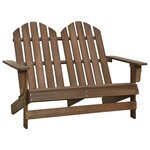 vidaXL Chaise de jardin Adirondack 2 places bois sapin massif marron