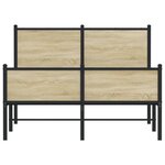 vidaXL Cadre de lit en métal sans matelas chêne sonoma 120x200 cm