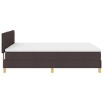 vidaXL Lit à ressorts avec coussin Marron foncé 140 x 200 cm tissu