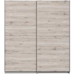Armoire de chambre -Panneaux de particules - Décor chene cendré clair - 2 portes - L 170,3 x P 61,2 x H 190,5 cm