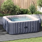 vidaXL Couverture de piscine carrée Gris clair Polyester 274 x 274 cm