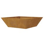 vidaXL Pot en métal Acier corten 50 x 50 x 15 cm Incrustations décoratives