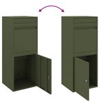 vidaXL Boîte de dépôt de colis Vert olive 41 x 38 x 103 cm Acier