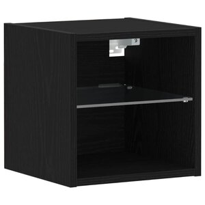 vidaXL Meuble TV Noir 30 x 28 5 x 30 cm Bois d'ingénierie