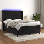 vidaXL Sommier à lattes de lit matelas et LED Noir 140x190 cm Velours