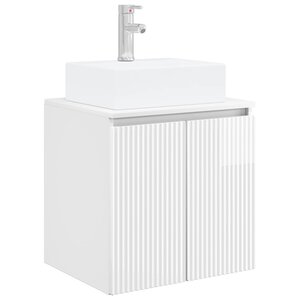vidaXL Vanité de lavabo mural Blanc brillant 49 5 x 41 x 62 5 cm