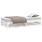 vidaXL Lit coulissant Blanc 2x(80x200) cm Bois de pin massif