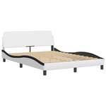 vidaXL Lit avec matelas blanc et noir 120x200 cm similicuir