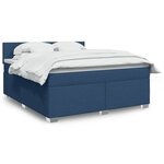 vidaXL Sommier à lattes de lit avec matelas Bleu 180x200 cm Tissu