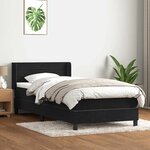 vidaXL Sommier à lattes de lit avec matelas noir 80x210 cm velours
