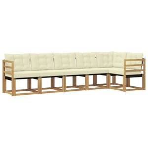 vidaXL Ensemble de canapés d'extérieur 6 Pièces Blanc et crème