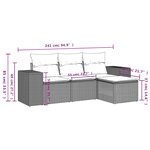 vidaXL Salon de jardin 4 Pièces avec coussins gris résine tressée