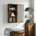 vidaXL Armoire murale de salle de bain Chêne Fumé 30 x 10 x 60 5 cm