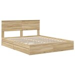 vidaXL Lit de Rangement Chêne Sonoma 160 x 200 cm Bois d'ingénierie