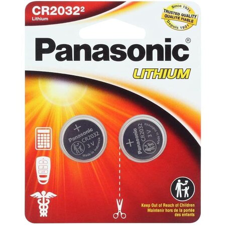 Blister de 2 piles CR2032 3V 220mAh x 12 PANASONIC