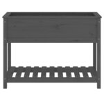 vidaXL Jardinière avec étagère Gris 111 5x54x81 cm Bois massif de pin