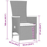 vidaXL Ensemble à manger de jardin 9 Pièces coussins gris résine tressée