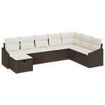 vidaXL Ensemble de canapé de jardin 8 Pièces Marron Poly rotin