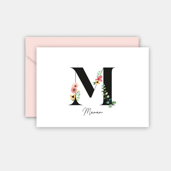 Carte fêtes des mères - m comme maman