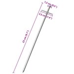 vidaXL Piquets de tente 24 Pièces 23 cm Ø6 mm acier galvanisé