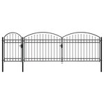 vidaXL Portail de jardin avec dessus arqué Acier 1 75 x 5 m Noir